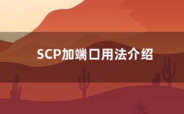 SCP加端口用法介绍