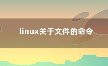 linux关于文件的命令？