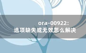 ora-00922:选项缺失或无效怎么解决