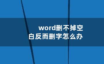 word删不掉空白反而删字怎么办