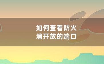 如何查看防火墙开放的端口