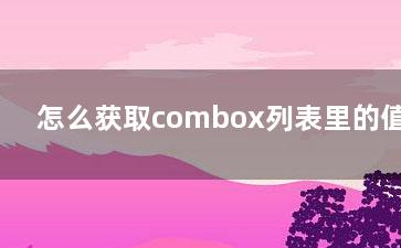 怎么获取combox列表里的值