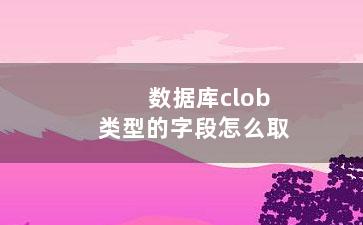 数据库clob类型的字段怎么取