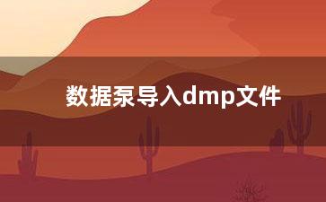 数据泵导入dmp文件