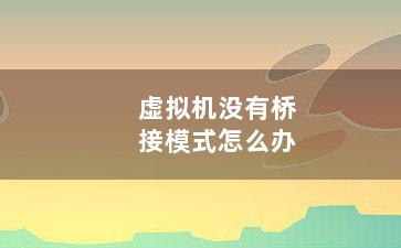 虚拟机没有桥接模式怎么办